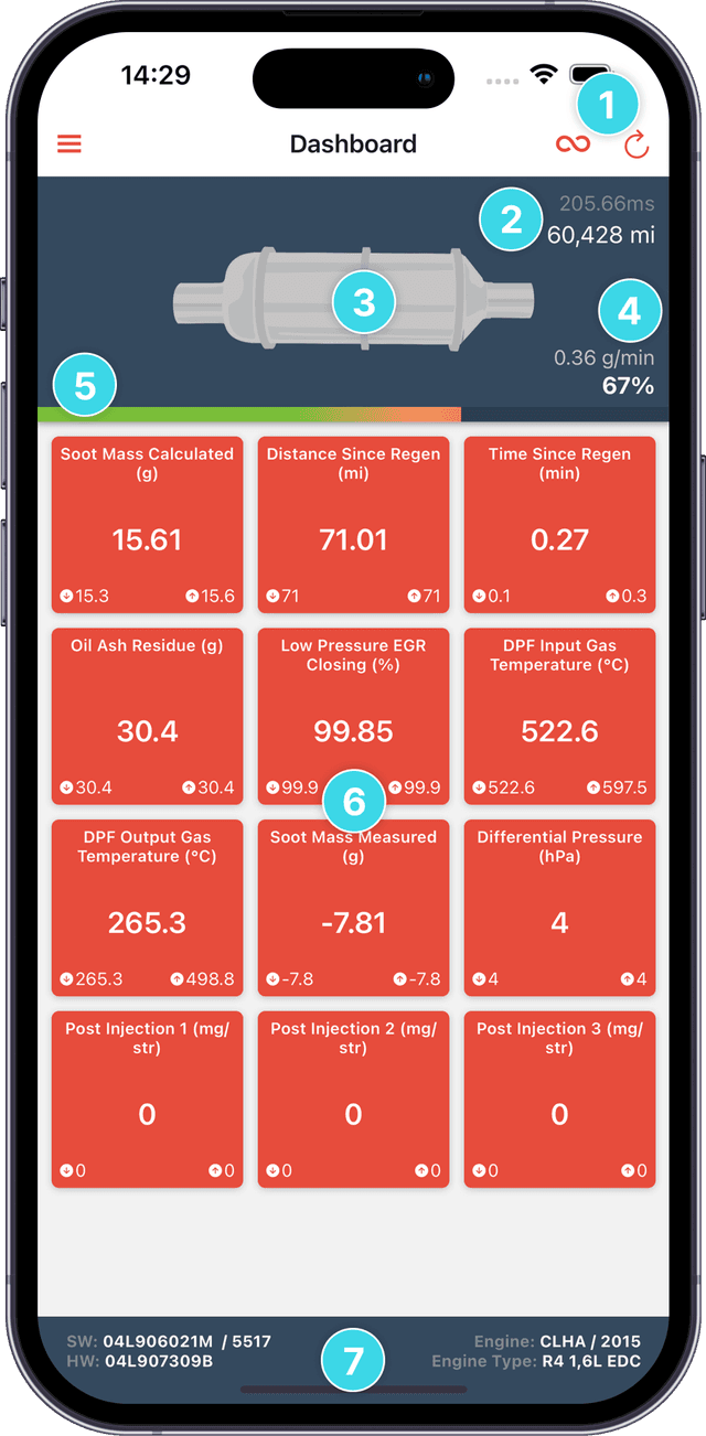 iPhone with application running